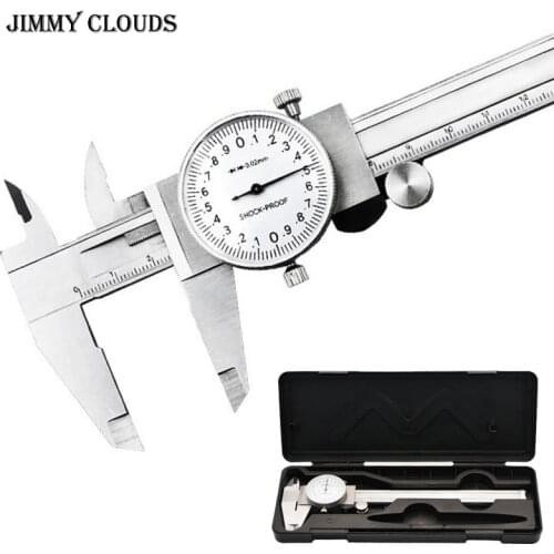 Shock-proof Stainless Steel Precision Vernier Caliper Metric Micrometer Gauge Measuring Tool Dial Caliper 0-150mm/0.02mm caliper