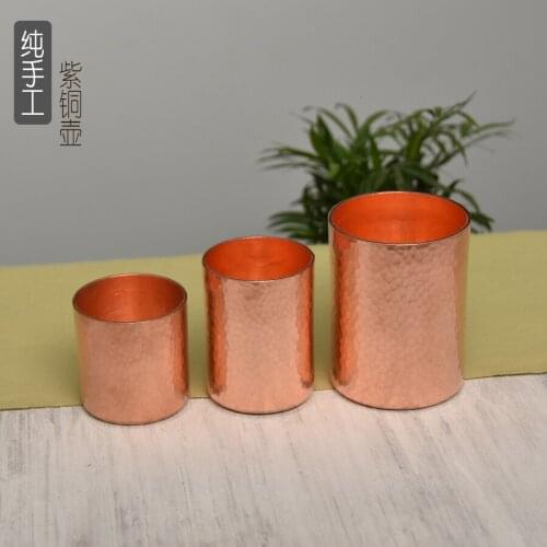 Japanese handmade pure copper thickening tea water cup teacup catering utensils teaware coffee beer cup
