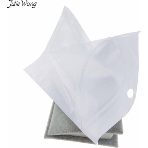 Julie Wang 50Pcs/lot Multi Size Pearlescent film ziplock bag plastic Jewelry Packaging Case Grip Seal Reclosable Packing Bag