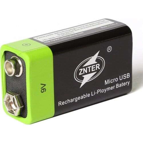 ZNTER Ultra-Efficient 9V 400mAh USB Rechargeable 9V Lithium Polymer Battery For RC Camera Drone Accessories
