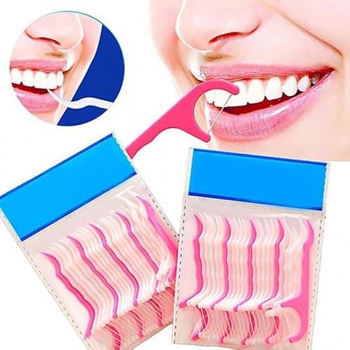 25-250pcs/bag Dental Flosser Picks Teeth Stick Tooth Clean Oral cleaning Care Disposable floss thread Toothpicks
