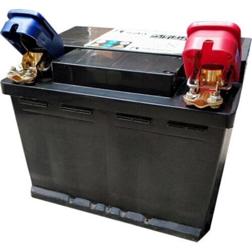 1 Pair Quick Release Top Post Battery Terminal Clamps, Quick Disconnect Battery Terminals with Red and Blue Cover