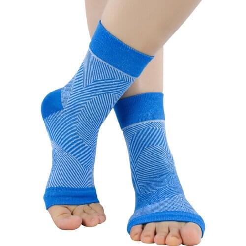 1 Pair Breathable Anti-sweat Compression Feet Support Sport Ankle Brace Protector Wrap Protection For Football Basketball Yoga