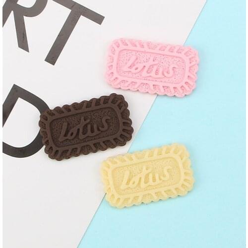 10Pcs Resin Simulation Cookies Flatback Mini Fake Food Cabochon Scrapbook Kawaii DIY Embellishments Dollhouse Accessories