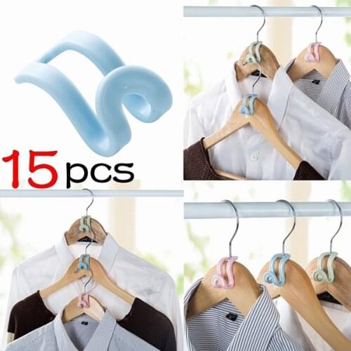 15Pcs/lot Multifunctional Flocking Mini Magic Hanging Hooks for Clothes Rack Hanger String Travel Clothing Organizer