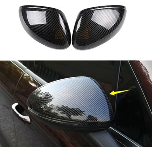 2Pcs Side Rear View Mirror Cover Trim for Porsche Macan 2011-2021 Carbon Fiber Side Wing Mirror Caps
