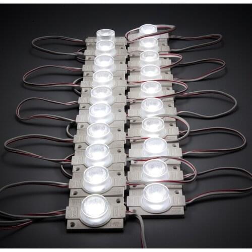 20pcs LED Module 3030 SMD LED Cool White 6500K 2W LED Modules with Lens for Light Box DC12V Waterproof IP65 Tape Adhesive Back