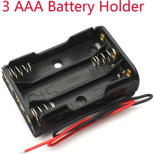 5Pcs 3 x AAA Battery Box Case Holder With Wire Leads Side By Side Battery Box Connecting Solder For 3pcs AAA Batteries