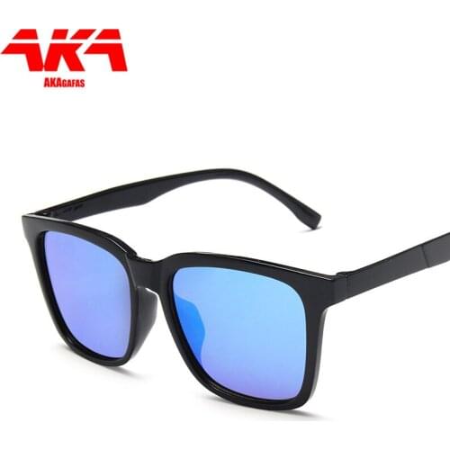 AKAgafas Vintage Sunglasses Men High Quality Classic Brand Sun Glasses for Men Big Frame Mirror Sunglasses Square Oculos Black