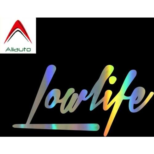 Aliauto Fashion Words Car Sticker Low Life Automobiles Motorcycles Decoration Laser JDM Vinyl Decal for Chevrolet Audi,17cm*8cm