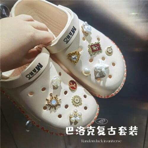 11pcs/set baroque culture Shoe Charms Decoration Buckle JIBZ DIY combiation pin for croc Bracelets friends Gifts wholesale