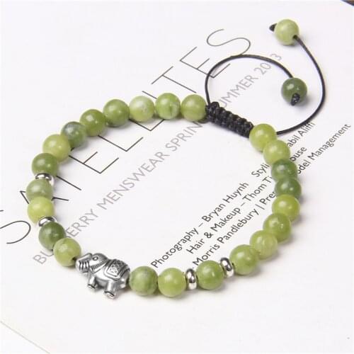 Jades Beads Bracelets For Women Men Braided Bracelet Elephant Charm Bangle Animal Pendant Lapis Lazuli Ethinc Meditation jewelry