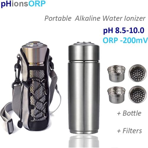 PH 7.5-9.5 Portable Energy Flask Mineral Alkaline Water Ionizer Bottle made of 304 stainless steel