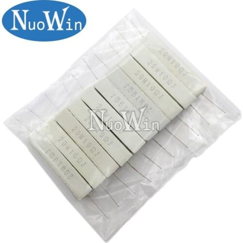 10pcs 20W 5% Cement Resistor Power Resistance 0.1 ~ 10K 0.1R 0.5R 10R 50R 0.22 0.33 0.5 1 2 5 8 10 20 30 50 100 1K 1.5K 2K ohm