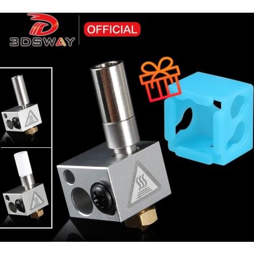 3DSWAY 3D Printer Parts V6 Hotend Kit Module Heatbreak Throat Aluminum Heated Block M6 Nozzle Silicone Sock 0.4/1.75mm Extruder