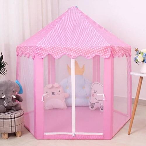 Kids Portable Folding Prince Princess Tent Children Castle Play House Children Girls Gift Outdoor Beach Zipper Tent Dropship