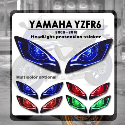 For YAMAHA YZF R6 YZFR6 2006-2016 2015 2014 2013 2012 Motorcycle 3D Front Fairing Headlight Guard Sticker Head Light Protection