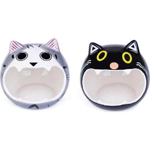 Hamster House Cat Style Design Natural Clay Material Keep Cool System Dry and Comfortable Choice For Hamster Rat (8.1x9.3cm)