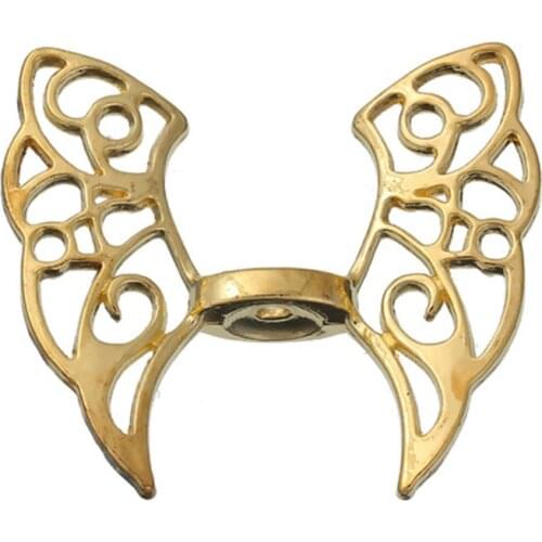 DoreenBeads Fashion Zinc Based Alloy Spacer Beads Butterfly Animal Gold Color Wing Style Jewelry DIY Findings, 3 PCs