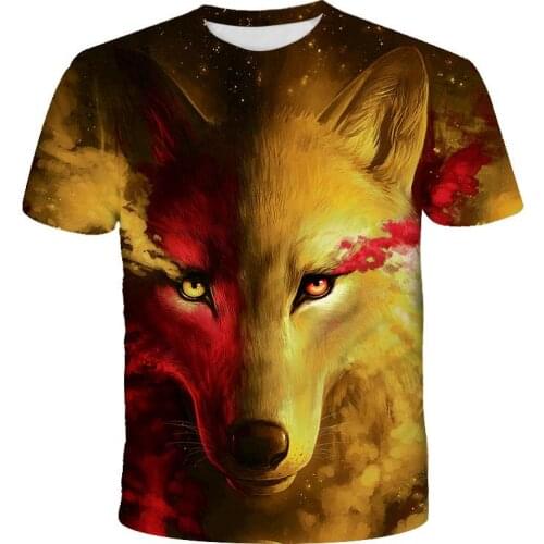 Animal Wolf Printed T Shirts Men 3d T-shirts Drop Ship Top Tee Short Sleeve Camiseta Round Neck Tshirt Fashion Casual