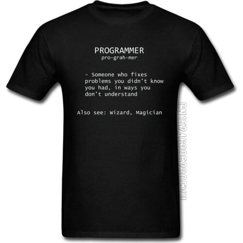 Programmer Definition Wizard Magician T Shirt Witchcraft Project Coder Deisgn Computer Engineer Tshirts Fathers Dady Gift Tees