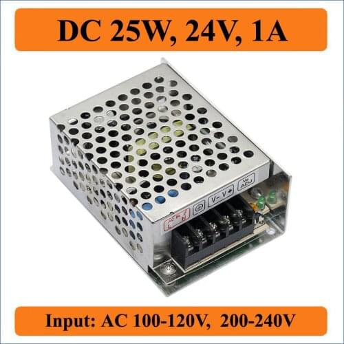 25W 24V 1A Switching Power Supply Led Driver control Voltage Transformer AC 100-240V input to DC 24V output for LEDs Strip light