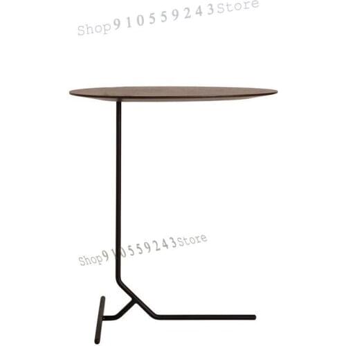 Customized Solid Wood Sofa Side Table Small Round Table Simple Seating Area A Few Nordic Light Luxury Modern Narrow Coffee Table