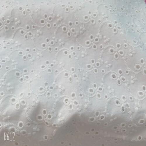 New High quality 100% Cotton Cloth small flower full Embroidered Lace Fabric Handmade DIY Clothes Accessories Width 130cm 1Yard