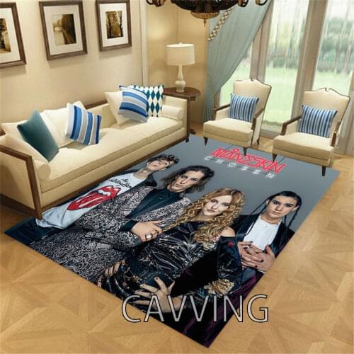 Maneskin Band 3D Printed Carpets Soft Flannel Rug Mat Rugs Anti-slip Large Rug Carpet Home Decoration for Living Room Bedroom