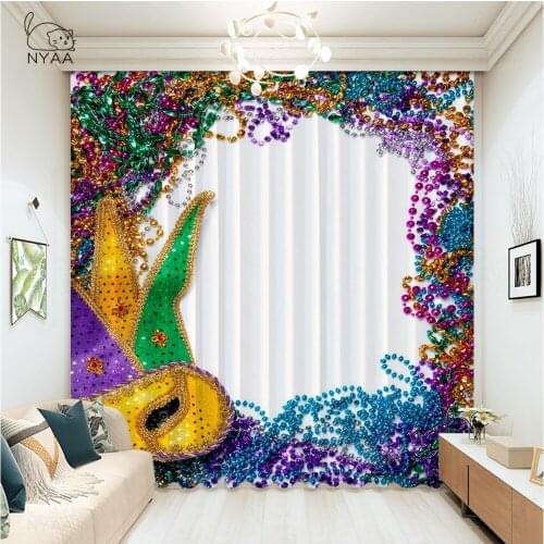 Halloween Mask Floral Hook Curtain printed Curtains In The Room Decoration Luxury Curtains In The Living Room Micro Shading