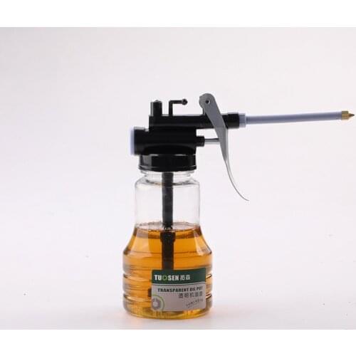 Grease gun oil pump 250ml oil can plastic transparent hose high pressureLubricating Oil Plastic Machine Oiler Grease Flex Gun
