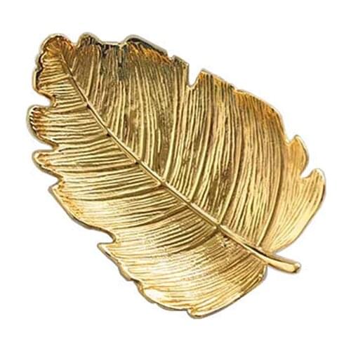 Gloden Metal Leaves Plate Household Tree Leaf Jewelry Snacks Dessert Storage Tray Jewelry Trinket Storage Decorative PlateZH323