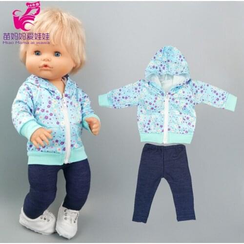 40cm Dolls clothes hoody jacket for Nenuco Ropa Y Su Hermanita 16 inch baby doll coat jeans trousers