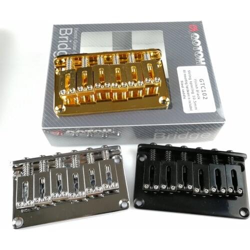 Genuine Original GOTOH GTC102 Electric Guitar Fixed Bridge With Steel Saddle Finish Chrome Black Gold