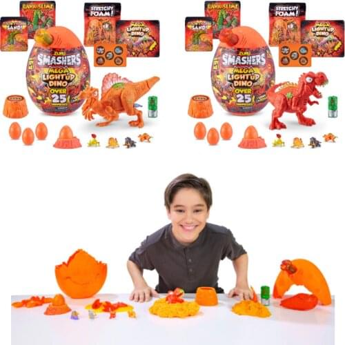 Original Smashers Dino Lightup 25 3 Surprise Archaeological Egg Dinosaur Boy Toy Gift Blind Box Glowing Sound