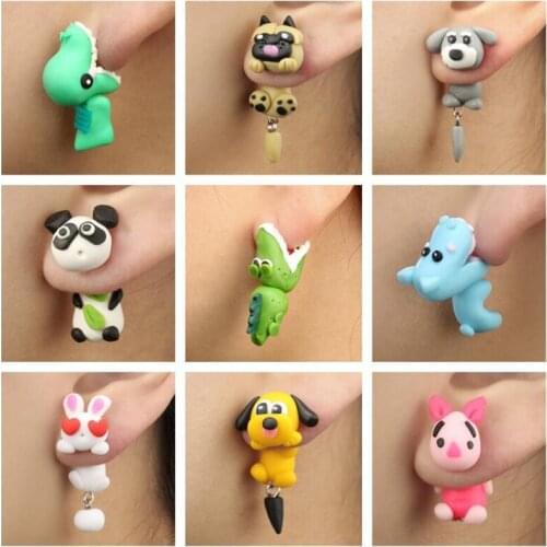 Originality Ceramics Earrings Cute Stud Earrings Hot Sale Personality Animal Soft Ceramic Earrings Cartoon Women Chomper