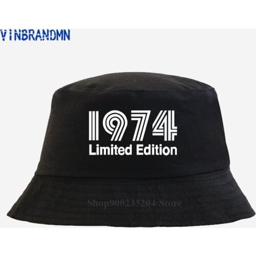 New summer 1974 Limited Edition Funny 46th Birthday Graphic Bucket hats Style Fashion Hip Hop hats Oversized Beach Fishing hats