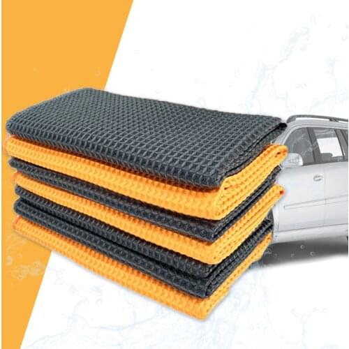 40x40cm Microfiber Cloth Car Wash Towel Glass Cleaning Wax Polishing Detailing Waffle Weave Towel Car Cleaning Kitchen Cleaner