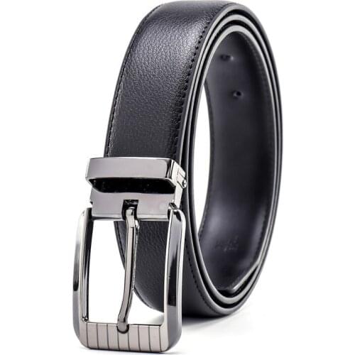 Ta-weo Casual Alloy Pin Buckle Leather Belts, Cinturones Para Hombre, Business Waistband Leather Belt Men