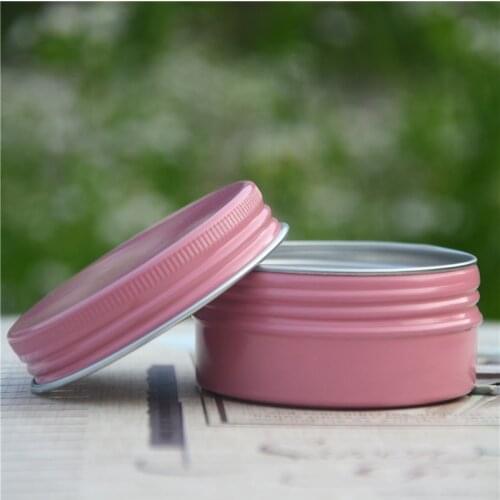 50ml Empty Sample Cream Jar Tin Cosmetic Jars Pink Aluminium Lip Balm Nail Crafts Pot Containers Metal Screw Makeup Case 50pcs