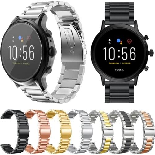 22MM Classic metal stainless steel Wrist Band Strap For Fossil Gen 5 Gen 4 Smartwatch Watchband Bracelet Replaceable accessories