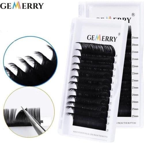 Gemerry Individual Lashes 12Lines Makeup Eyelash Extension Faux Mink False Eyelashes Beauty Tools Artificial Classic Lash