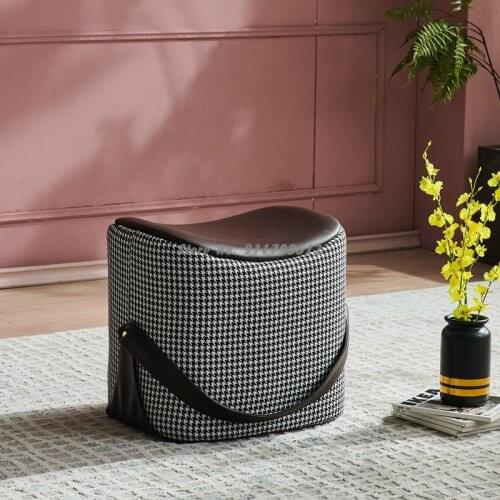 Light luxury shoe changing stool home entrance creative designer sitting stool fitting cloakroom simple Nordic net red shoe stoo