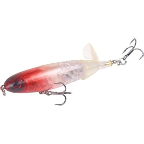 Top water lure fishing Whopper Popper hard pencil lure with PROPELLER rotatable soft tail 13.2G 10CM