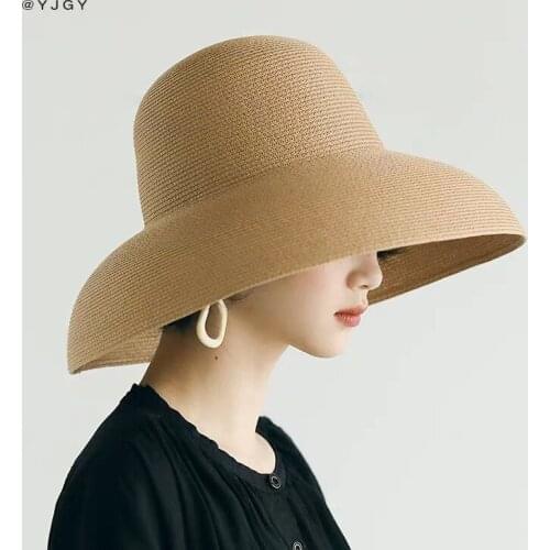 Big Round Straw Hat Female Summer Big Brim Travel Sun Hat Vacation Beach Hat a6206