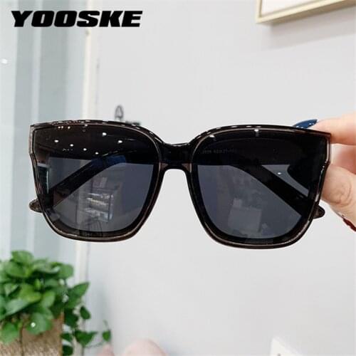 YOOSKE Womens Sunglasses Men Big Frame Sun Glasses Luxury Brand Fashion Eyeglasses Ladies Cat Eye Eyewear MIRROR