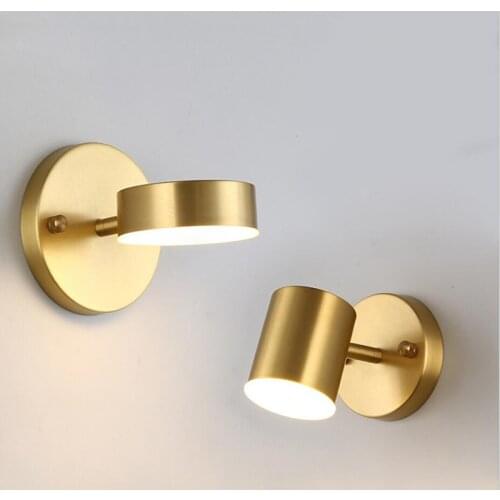 LED Wall Lamp 7W Nordic Minimalist Style Living Room Bedroom Bedside Lamp Light Luxury Golden Mirror Front Lamp Aisle Wall Lamp