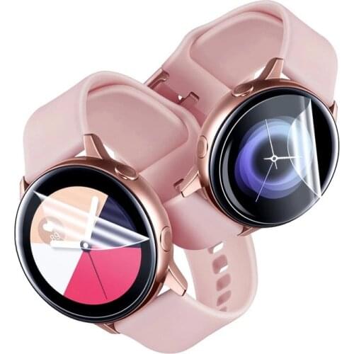 Ultra-thin Protective Film For Samsung Galaxy Watch Active 1 2 40mm 44m Active2 3D Round Edge Screen Protector Cover Band 1/2Pc