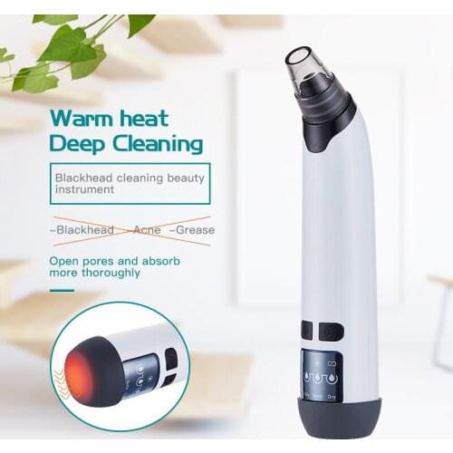 Blackhead Remover Pore Vacuum Face Cleaner Heating Electric Suction Head Instrument Acne Comedone Extractor Beauty Black Spots