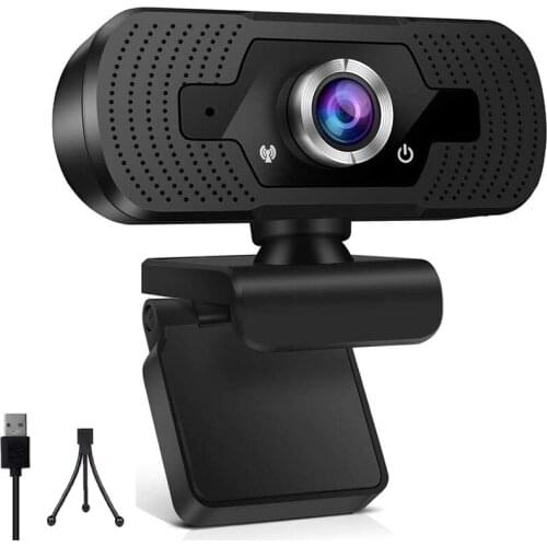 Full Hd 1080P Webcam, Usb Webcam Buit in Microphone Support Manual Focus Plug and Play Web Camera with Tripod Pc